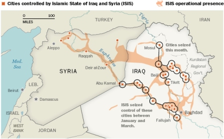 Areas Controlled by ISIS
