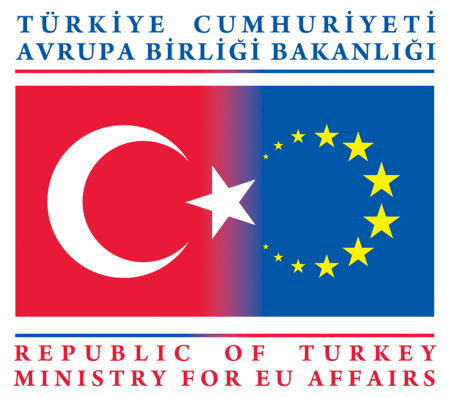 The logo of Turkey's application to the EU.  The logo seems to display the problem with Turkey joining Europe.  One big Islamic star trying to fit in with a bunch of little golden European nations.